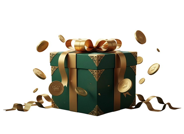 Crowngreen casino bonus chest filled with gold coins